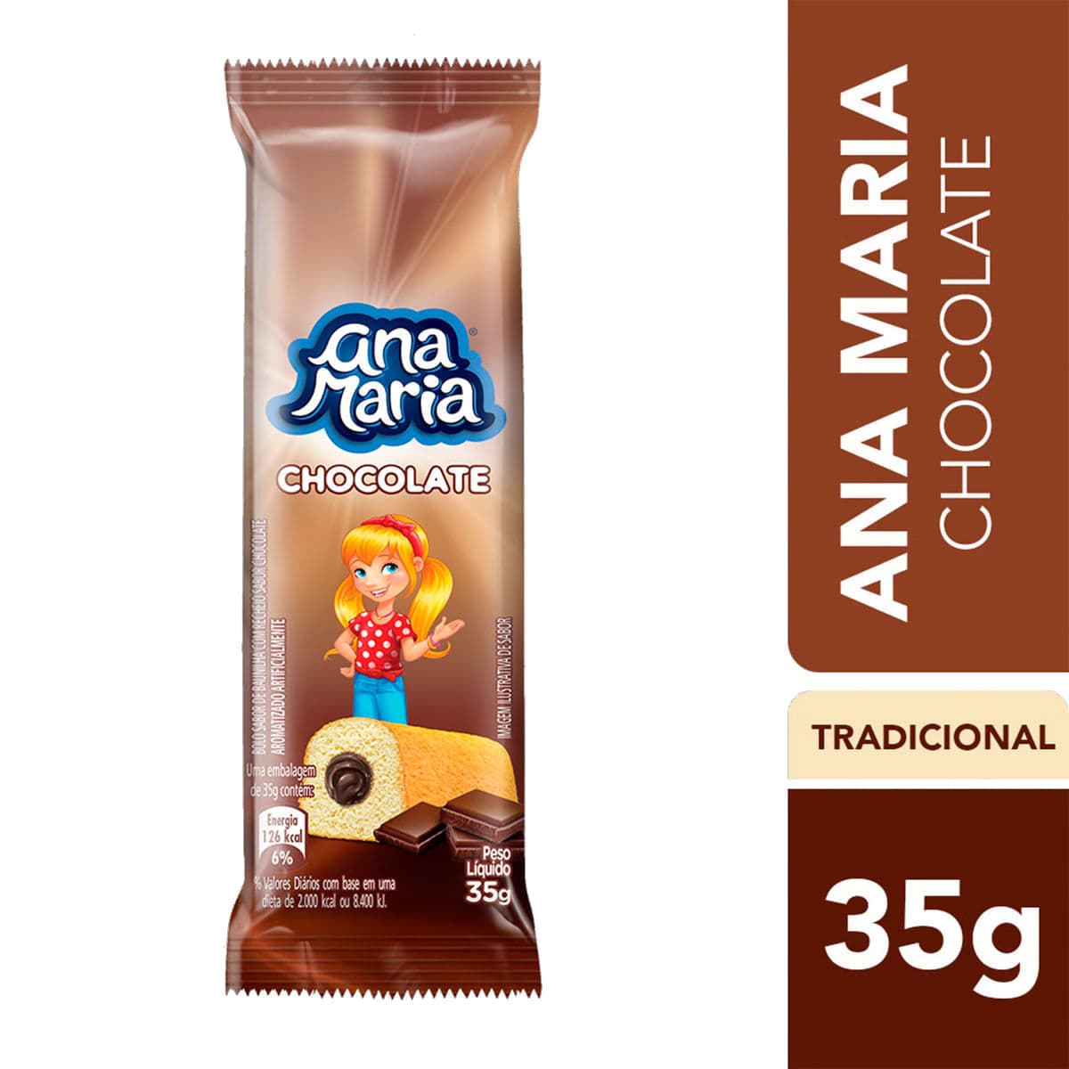 Bolinho Ana Maria Chocolate 35g + Iogurte Melancia 100 ml