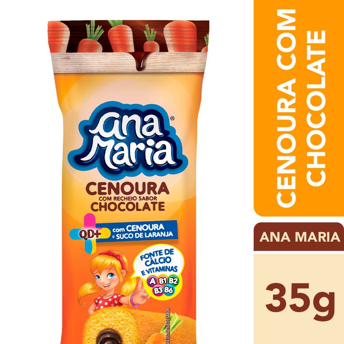 Bolo Ana Maria Cenoura com Chocolate 35g - Drogaria Sao Paulo