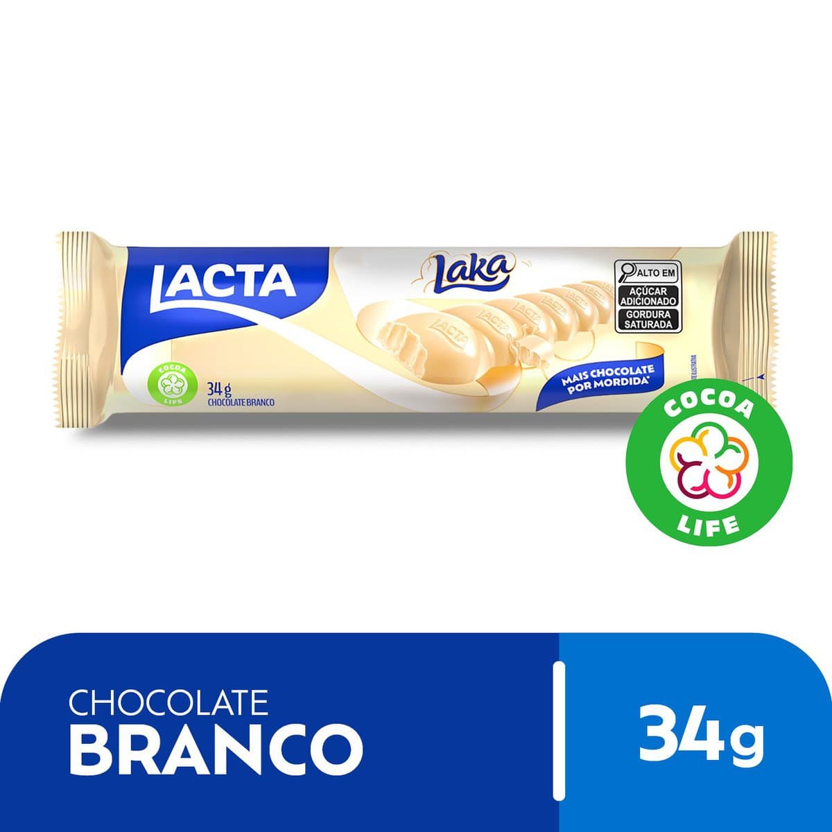 Chocolate Branco Lacta Laka 34g - Cantinho Brasileiro