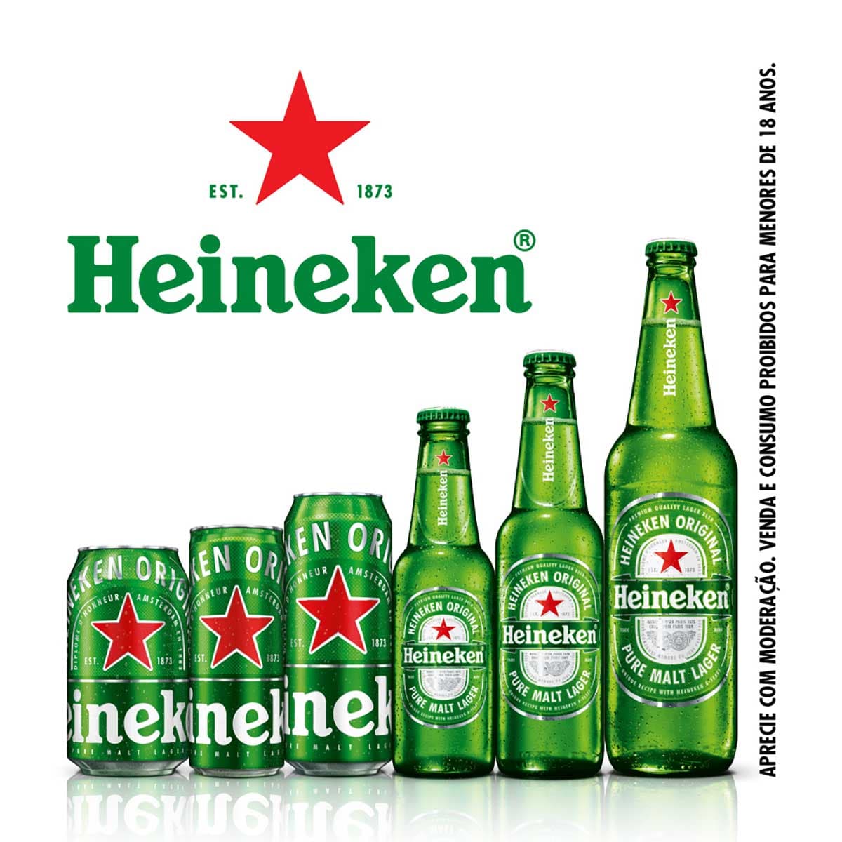 Cerveja Heineken Premium Puro Malte Lager - Pilsen 6 Garrafas Long Neck  330ml, Shopping